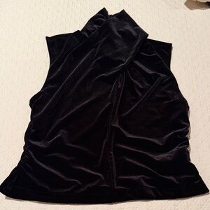 Allsaints Elegant Black Velvet Sleeveless Top
